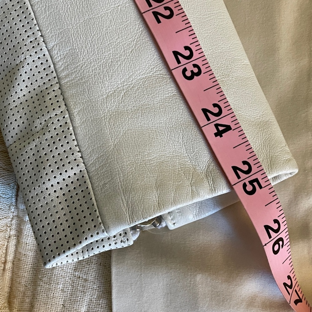 S: Leather Banana Republic Jacket Winter White Classic Elegant NWOT New! - Picture 9 of 10